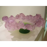 Ваза для фруктов "Roses" розово-зелёная Daum