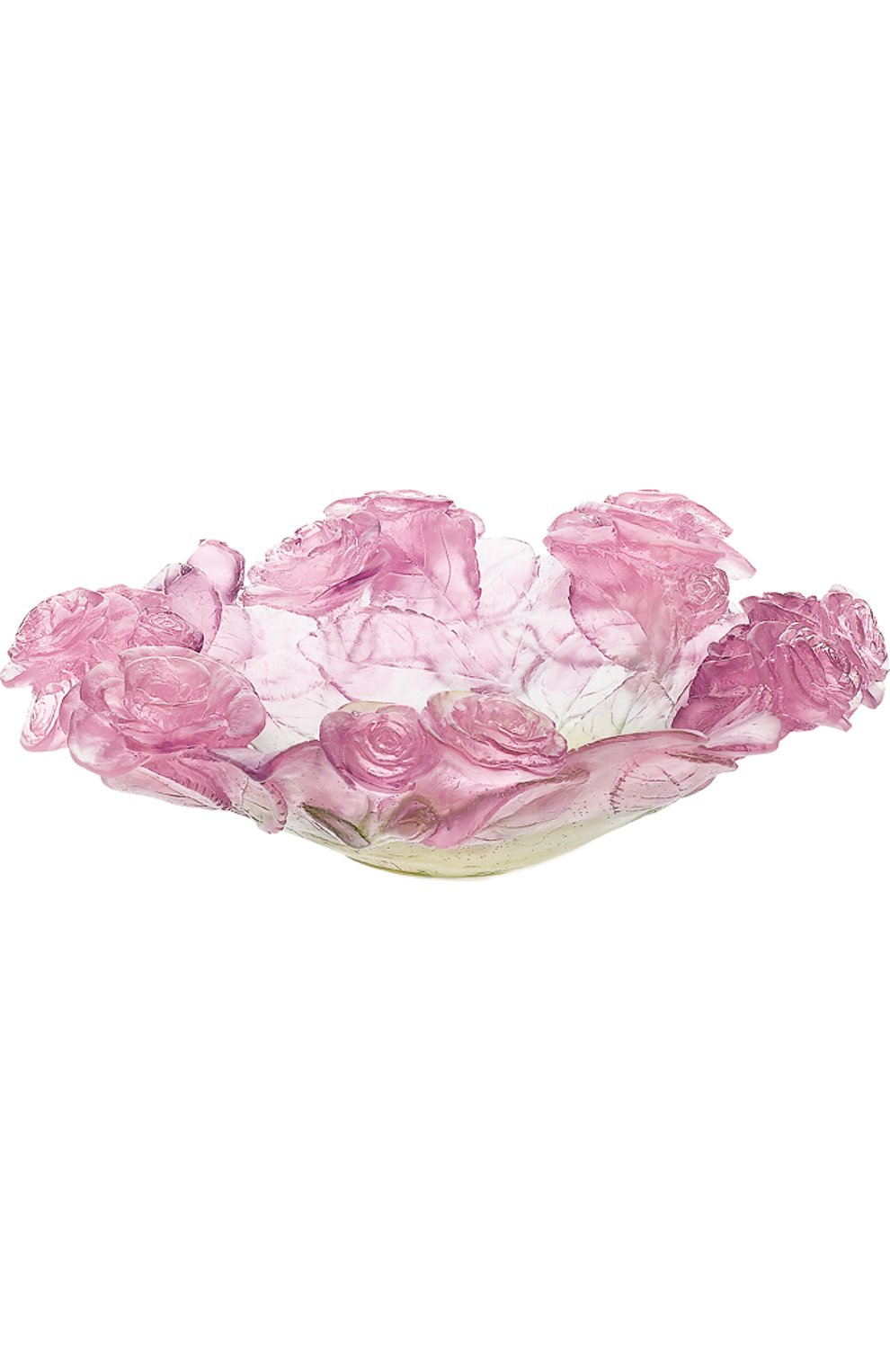 Ваза для фруктов "Roses" розово-зелёная Daum