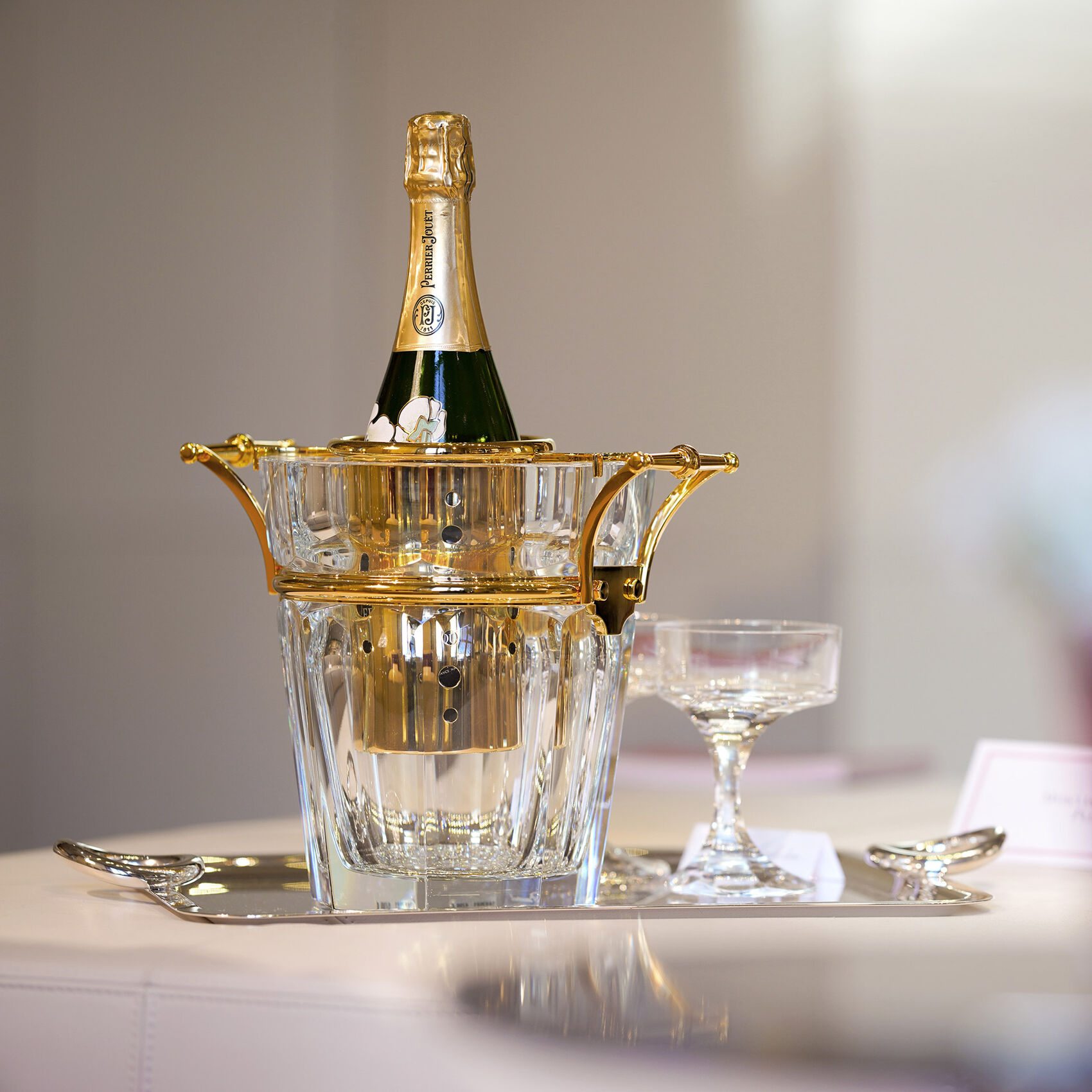 Ведро для шампанского с золотым декором "Harcourt" Baccarat