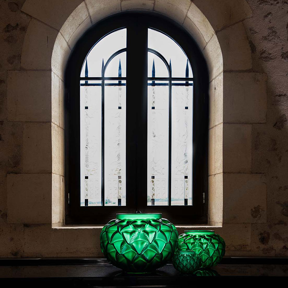Ваза для цветов зелёная средняя "Languedoc" LALIQUE