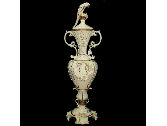 Ваза напольная с декоративной подсветкой "Попугай и виноград" Ceramiche Ferraro