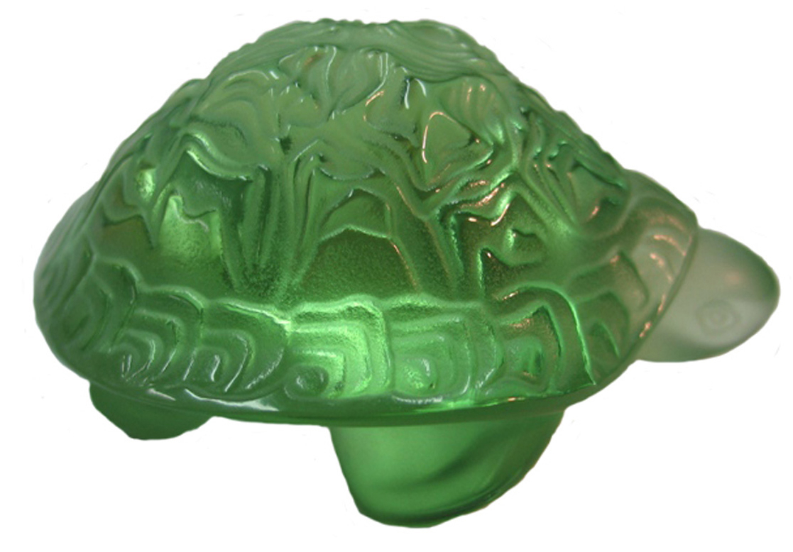 Статуэтка "Черепаха" зеленая Lalique