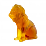 Статуэтка "Лев Bamara" янтарный Lalique