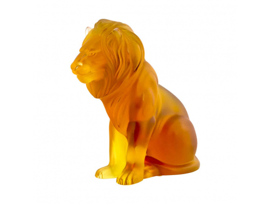 Статуэтка "Лев Bamara" янтарный Lalique