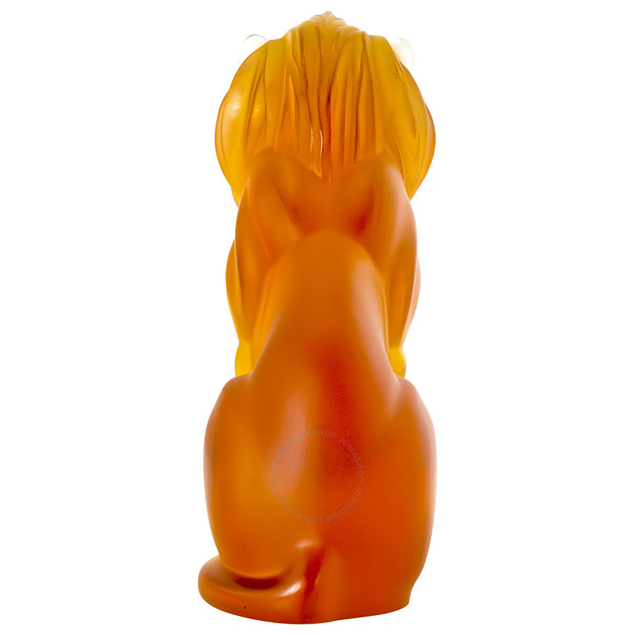 Статуэтка "Лев Bamara" янтарный Lalique