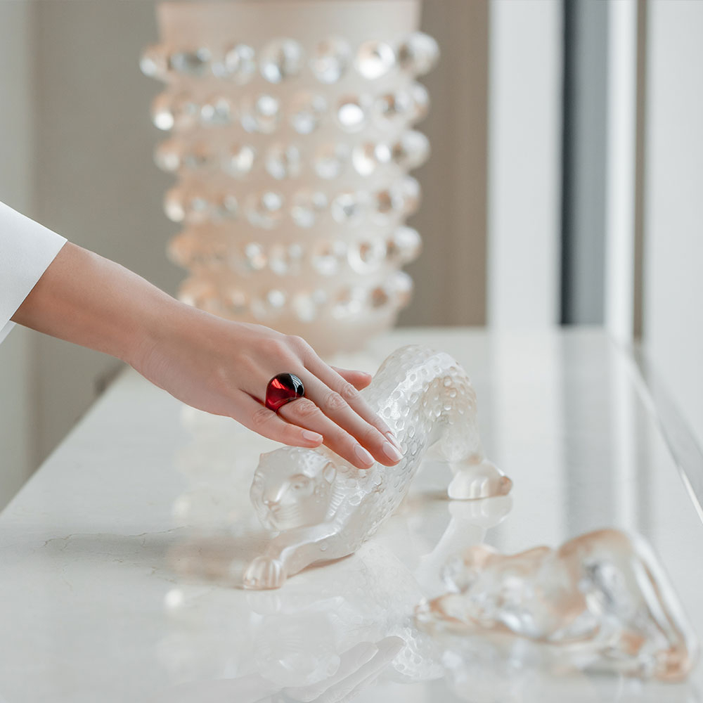 Статуэтка "Пантера Zeila" прозрачная Lalique - Лимитированная коллекция