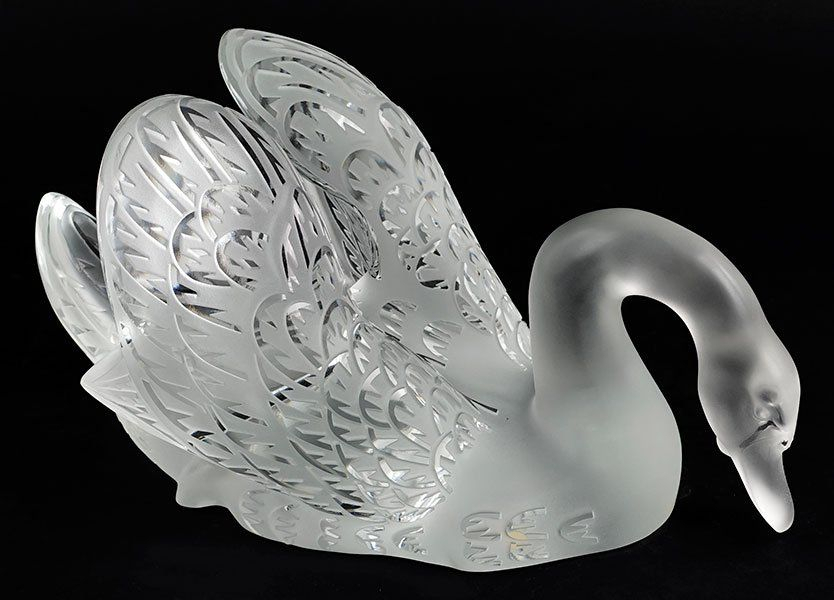 Статуэтка "Лебедь" с головой вниз прозрачный Lalique