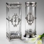 Ваза для цветов квадратная хрустальная с посеребрением "Square" Tsar FABERGE