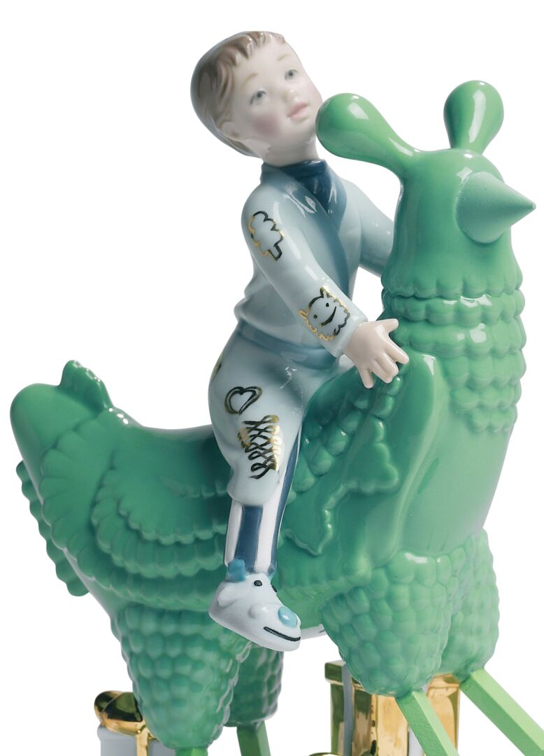 Статуэтка "Путешествие на зеленом цыпленке" Lladro
