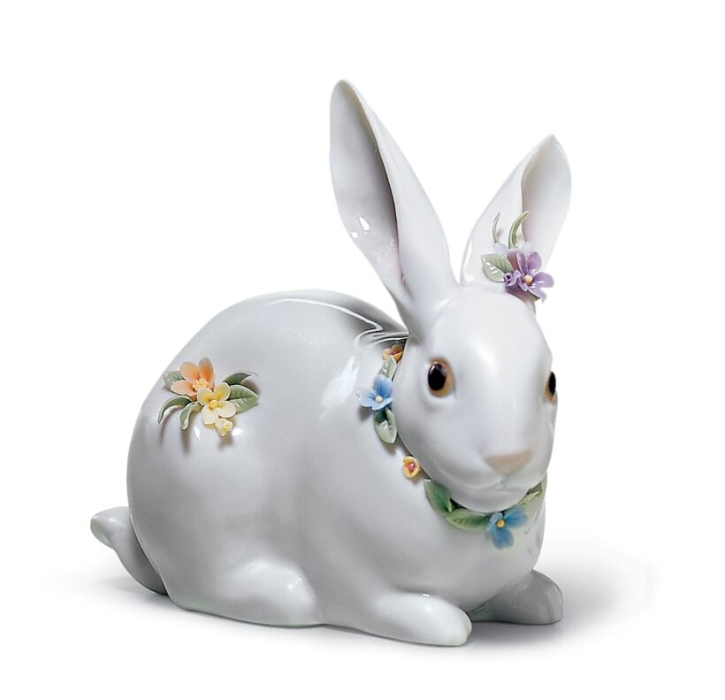 Статуэтка "Внимательный кролик с цветами" Lladro