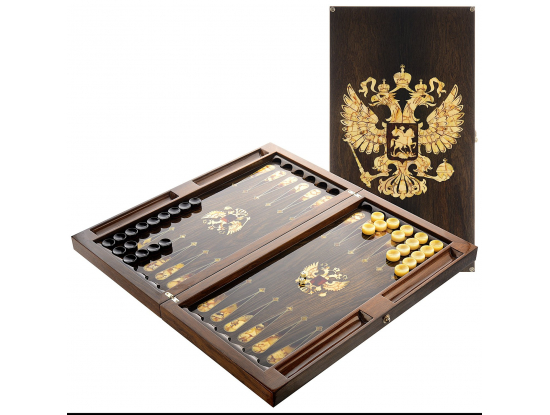 Нарды янтарные "Герб Российской Федерации"