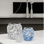 Ваза для цветов прозрачная с голубой патиной "Tourbillons" Lalique