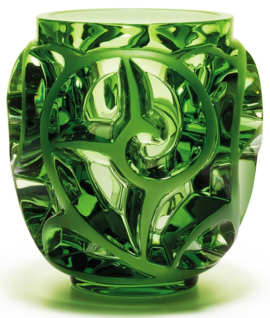 Ваза для цветов зелёная "Tourbillons" Lalique