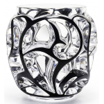 Ваза для цветов большая прозрачная с чёрной эмалью "Tourbillons" Lalique
