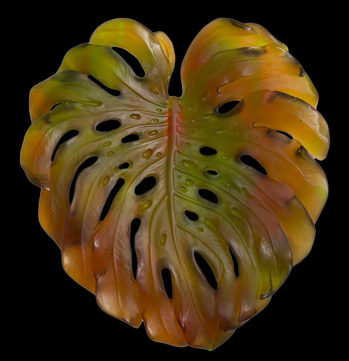 Лист настенный Monstera зел.- оранж. LF Daum