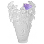 Ваза для цветов белая с фиолетовой розой 50 экз. "Rose Passion" Daum