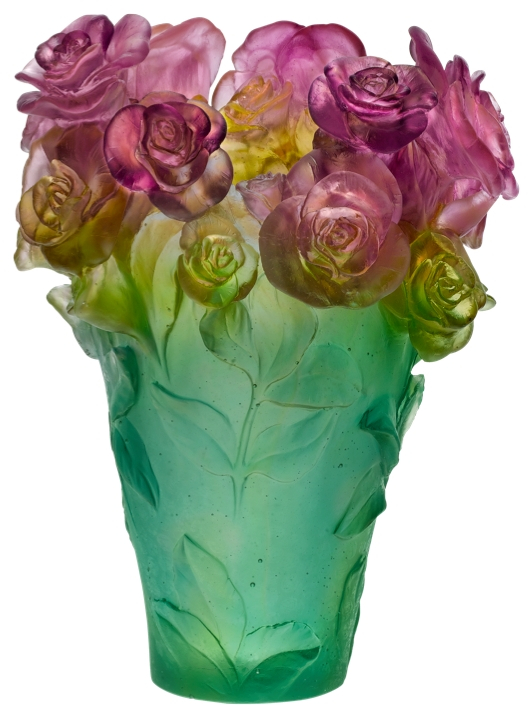 Ваза для цветов "Rose Passion" зелено-розовая (h=35) Daum