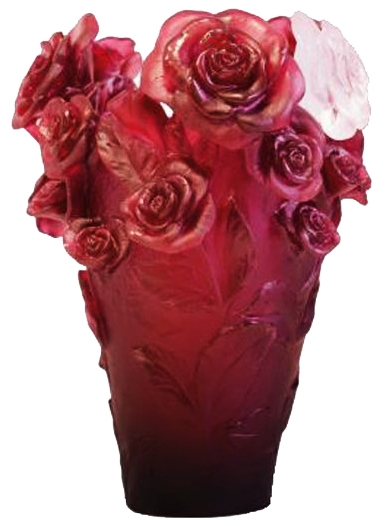 Ваза для цветов "Rose Passion" красно-белая (h=35) Daum (Лимитированная серия 375 экз.)