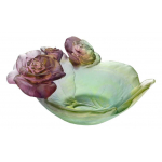 Вазочка для конфет "Rose Passion" зелено-розовая Daum