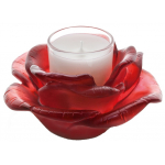 Подсвечник на 1 свечу "Rose Passion" красный Daum