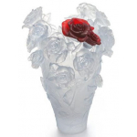 Ваза для цветов белая с красной розой "Roses" Daum
