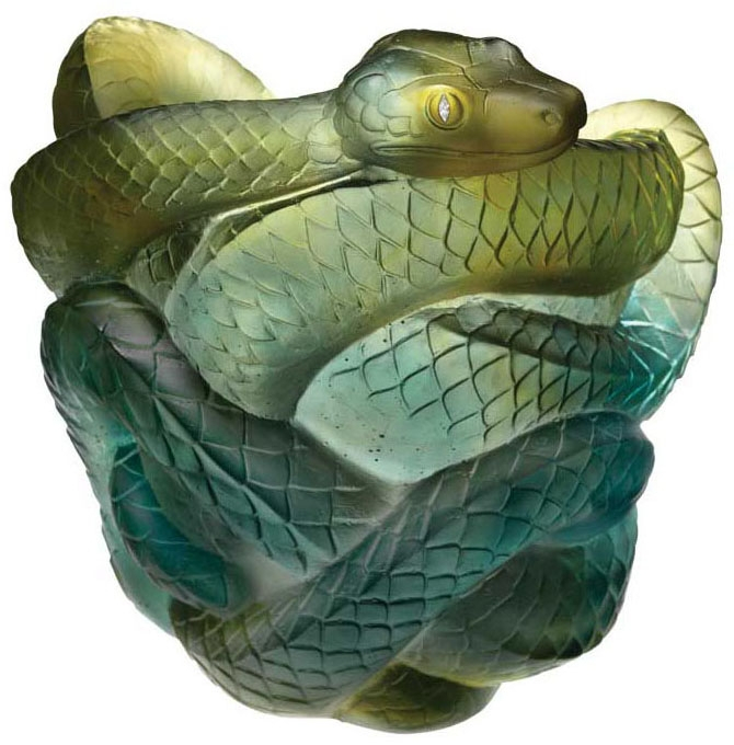 Ваза для цветов змея с бриллиант. глазами 8 экз. "Snake" Daum