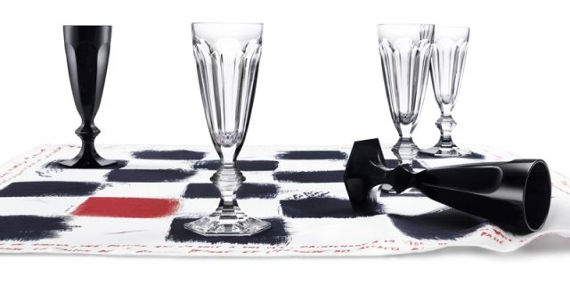 Набор из 12-ти фужеров+платок "Jeu de Dames en Noir" 170 экз. "Philippe Starck Darkside" Baccarat