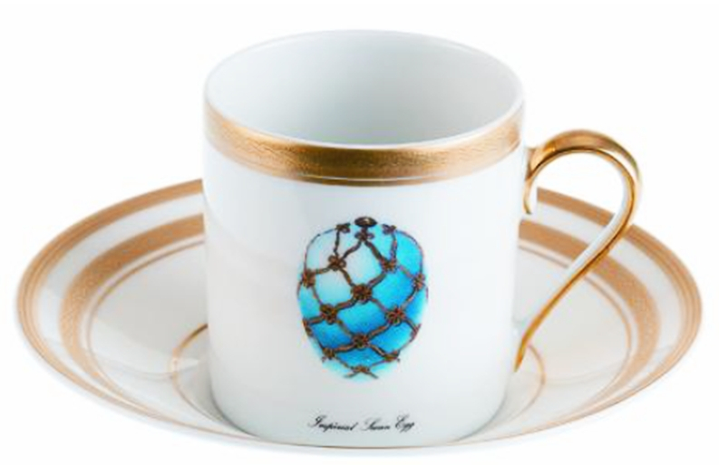 Чашка "Императорские яйца" кофейная с блюдцем Faberge