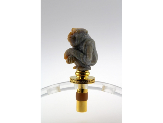 Пробка для бутылки "Шимпанзе" агат FABERGE