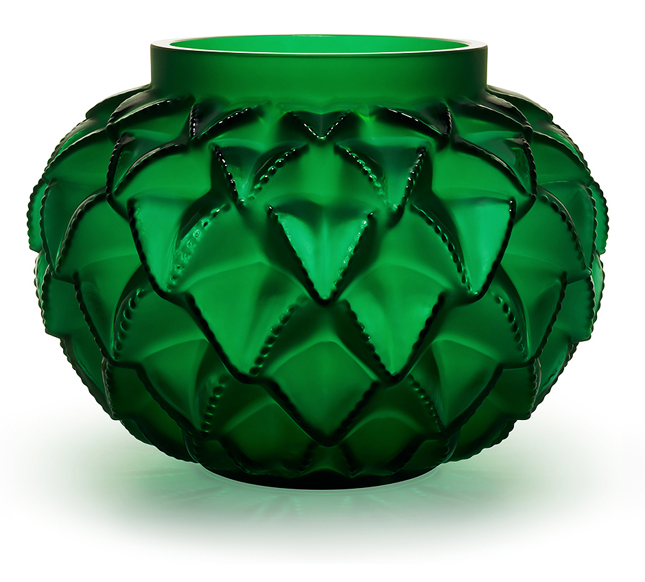Ваза для цветов зелёная большая "Languedoc" Lalique