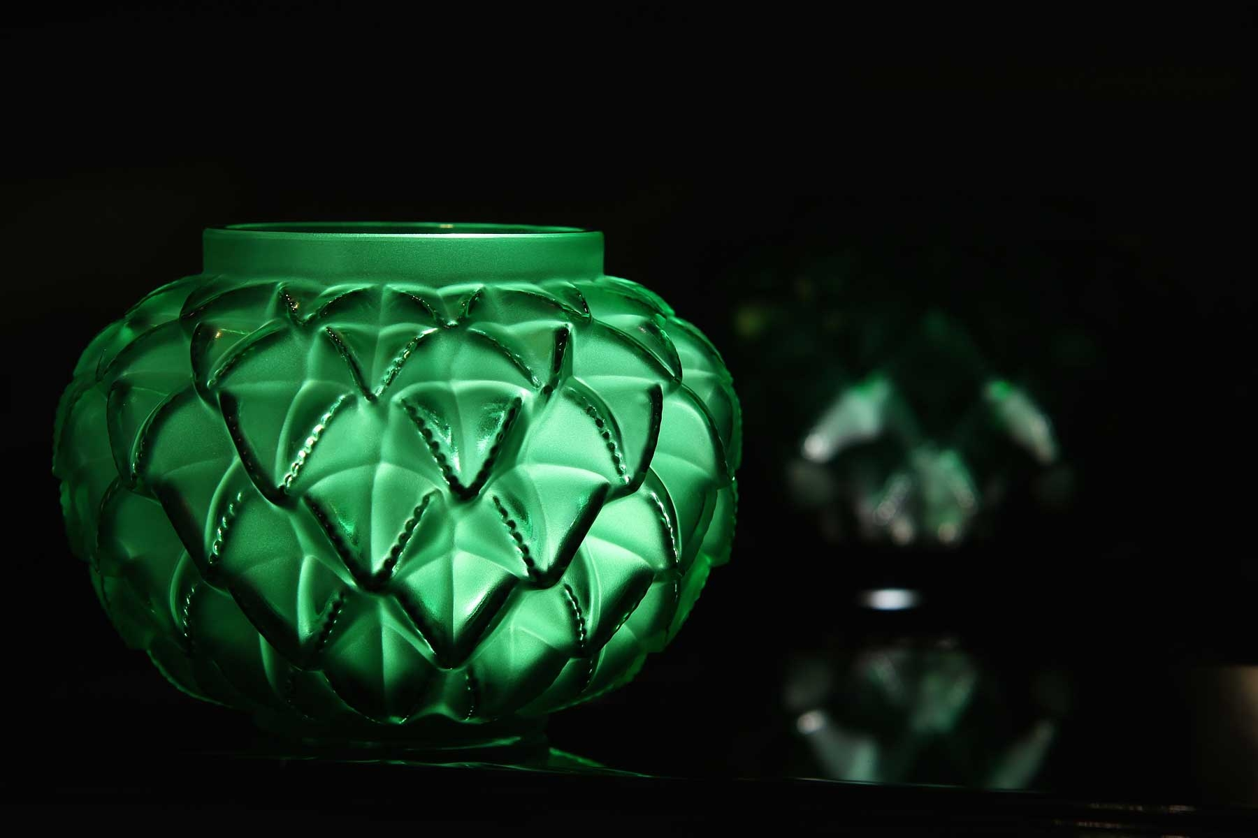 Ваза для цветов зелёная большая "Languedoc" Lalique
