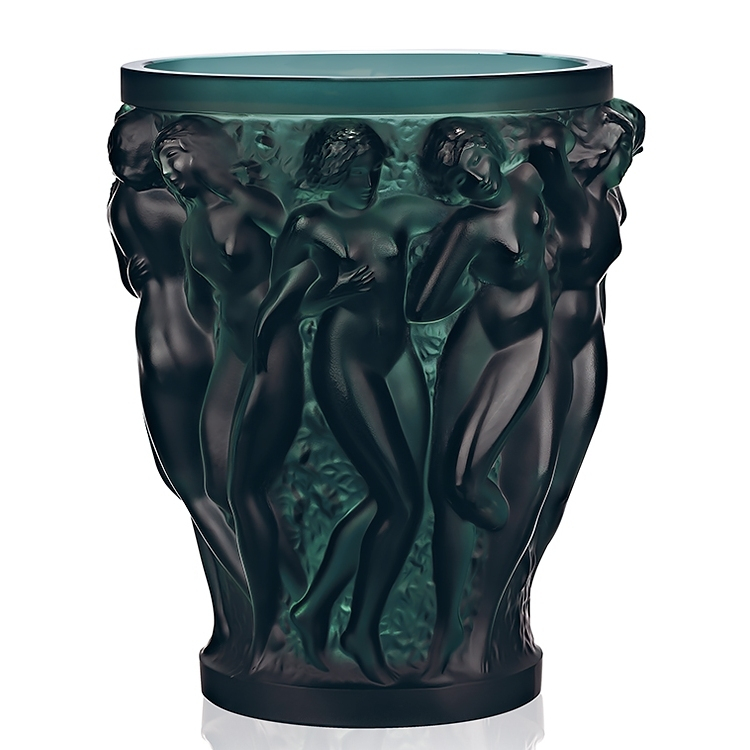 Ваза для цветов зелёная "Bacchantes" Lalique