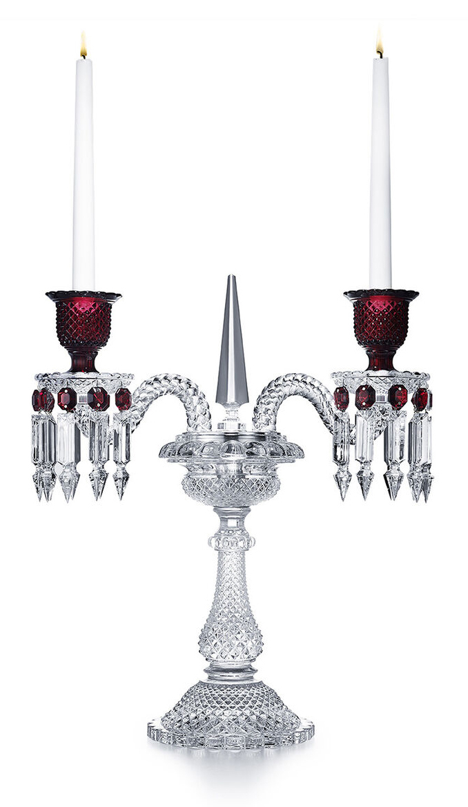 Подсвечник на 2 свечи красный "Zenith" Baccarat