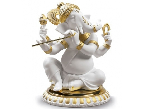 Статуэтка "Бансури Ганеша (Golden Re-Deco)" Lladro