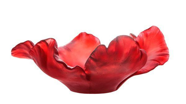Ваза для фруктов "Tulipe" красная Daum