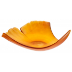 Ваза для фруктов плоская "Ginkgo" янтарная Daum