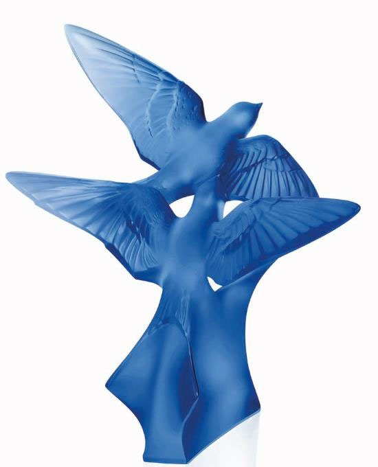 Статуэтка "Ласточки" синие Lalique