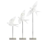 Настенная статуэтка Ласточка с поднятыми крыльями "Hirondelles" прозрачная Lalique