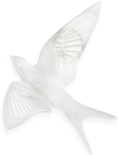 Настенная статуэтка Ласточка "Hirondelles" прозрачная Lalique