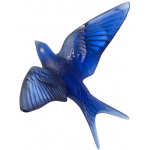 Настенная статуэтка Ласточка "Hirondelles" синяя Lalique