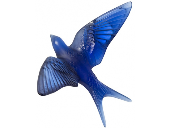Настенная статуэтка Ласточка "Hirondelles" синяя Lalique