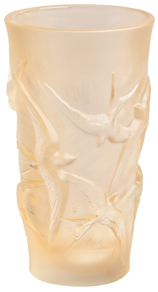 Ваза для цветов золотая "Hirondelles" Lalique