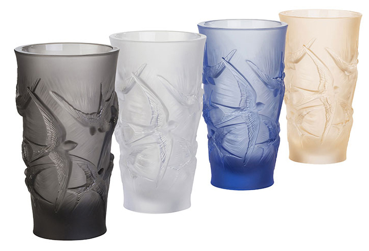 Ваза для цветов золотая "Hirondelles" Lalique