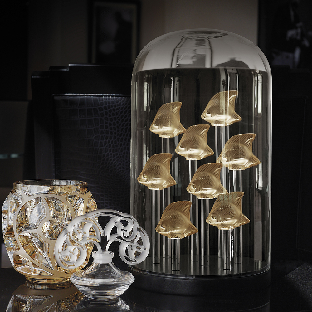 Ваза для цветов золотая (малая) "Tourbillons" Lalique