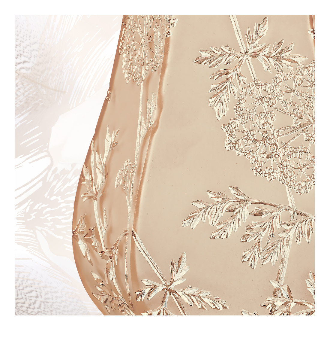 Ваза для цветов золотая "Ombelles" Lalique