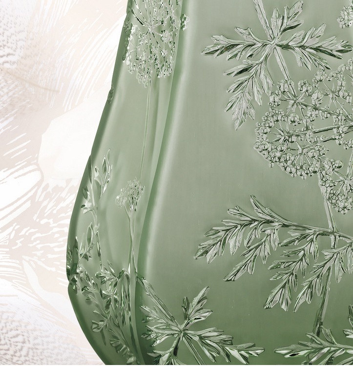 Ваза для цветов зелёная "Ombelles" Lalique