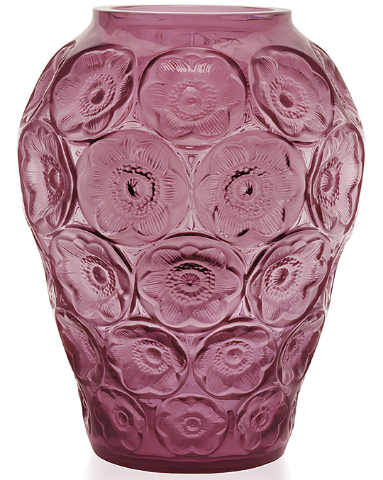 Ваза для цветов фуксия "Anemones" Lalique
