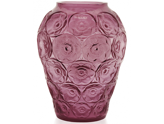Ваза для цветов фуксия "Anemones" Lalique