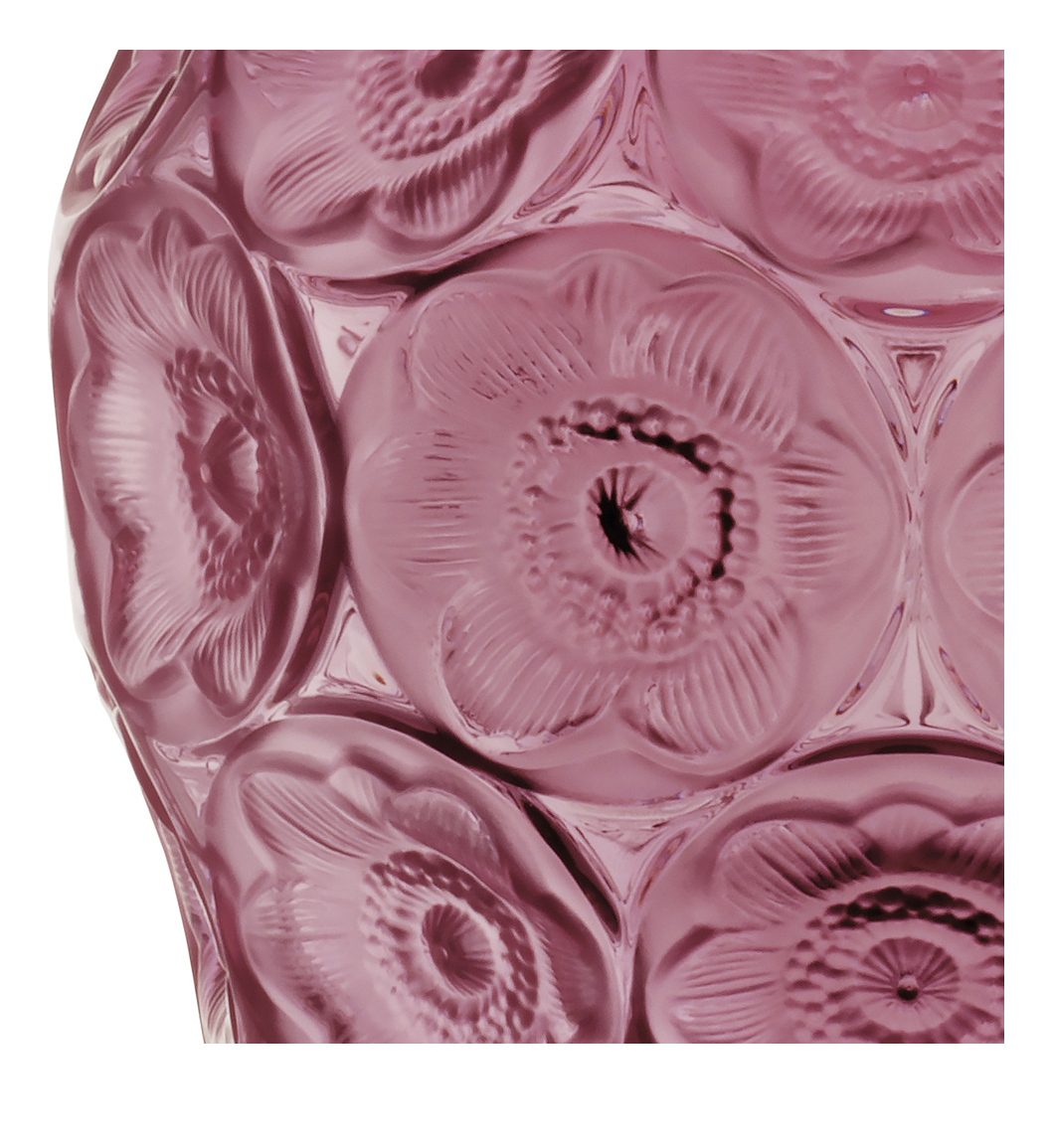 Ваза для цветов фуксия "Anemones" Lalique
