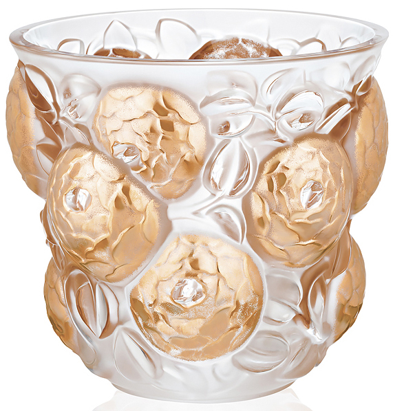 Ваза для цветов золотая "Oran" Lalique
